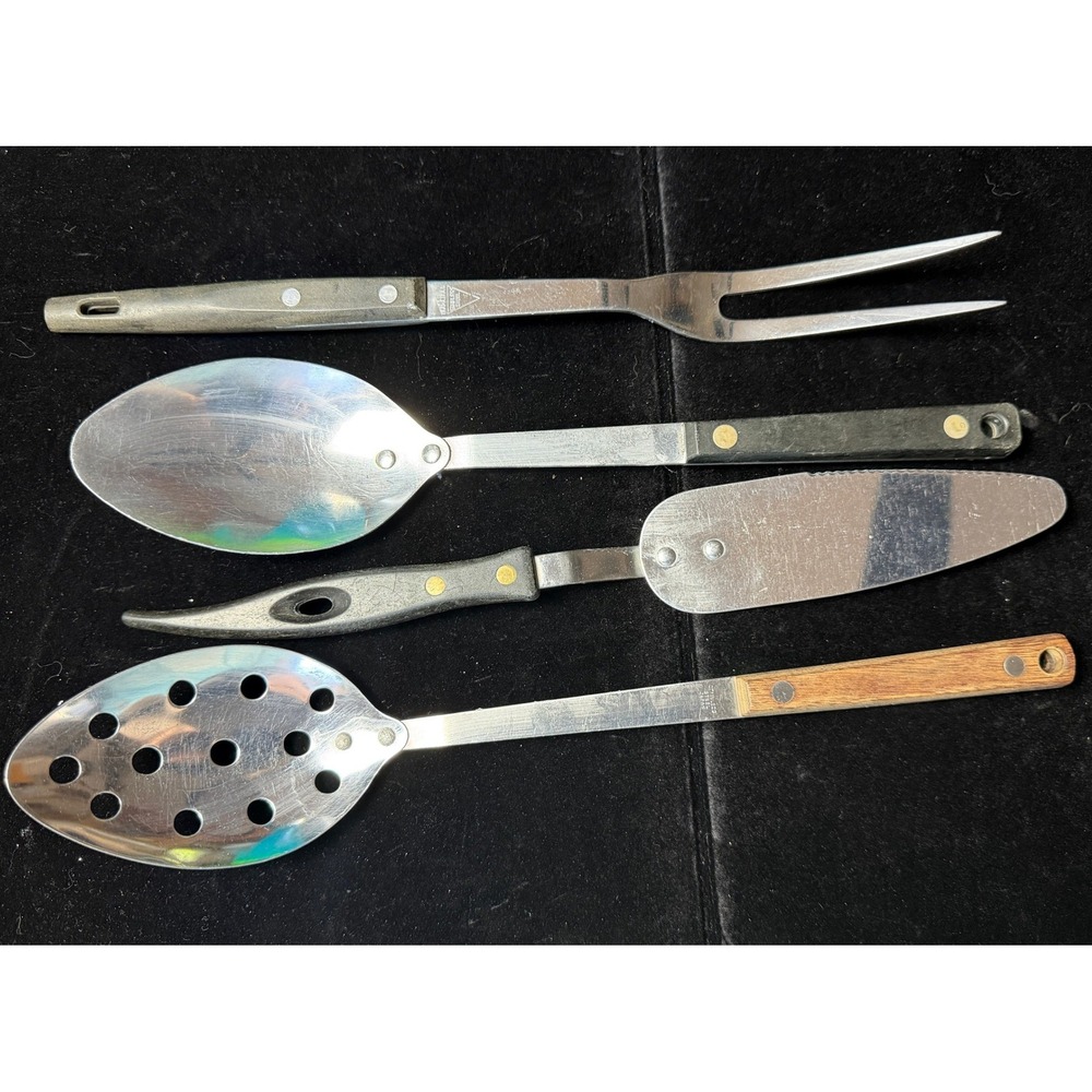 Vintage Stainless Steel Serving Utensils Lot Stanley Bi-Cor Japan 4pc Mixed Set